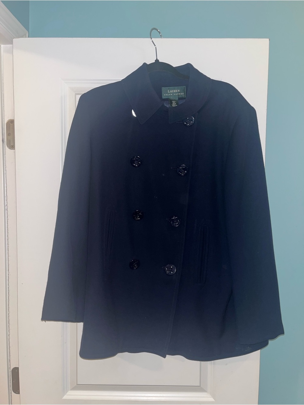 Ralph Lauren Navy Double-Breasted Pea Coat